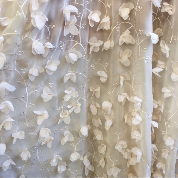 Dress The Population Appliqué Maxi Dress Gown in cream size S - Picture 8 of 16